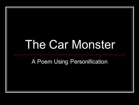 A Poem Using Personification