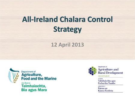 12 April 2013. All-Ireland Chalara Control Strategy Draft Strategy published jointly by DARD and DAFM on the 12 April 2013. Available on DARD and DAFM.