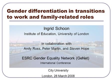 Gender differentiation in transitions to work and family-related roles