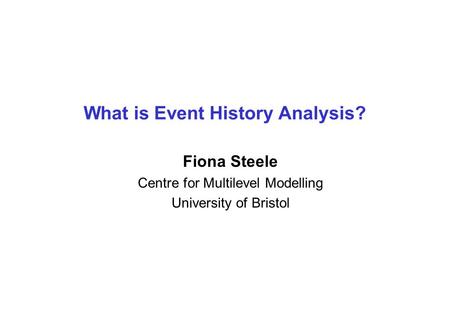 What is Event History Analysis?