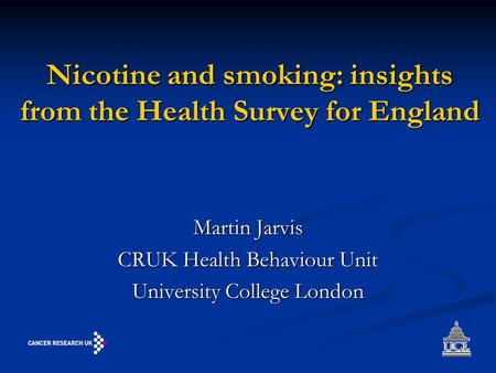 Nicotine and smoking: insights from the Health Survey for England