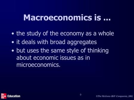Some key issues in macroeconomics