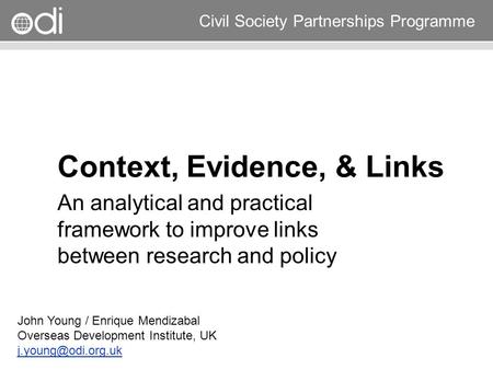 Context, Evidence, & Links