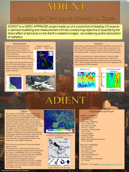 ADIENT is a NERC APPRAISE project made up of a consortium of leading UK experts in aerosol modelling and measurement with the overarching objective of.