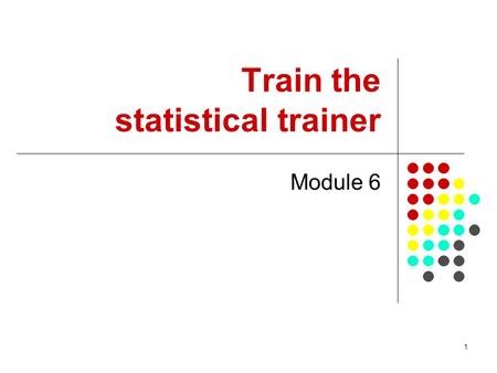 Train the statistical trainer