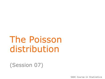 The Poisson distribution