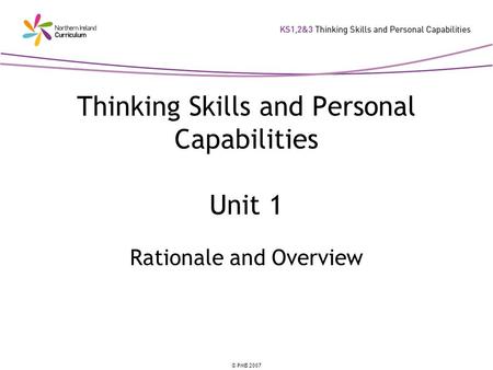 Thinking Skills and Personal Capabilities Unit 1