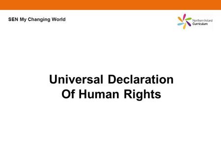 Universal Declaration Of Human Rights SEN My Changing World.