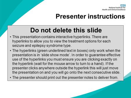 Presenter instructions