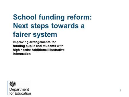 School funding reform: Next steps towards a fairer system