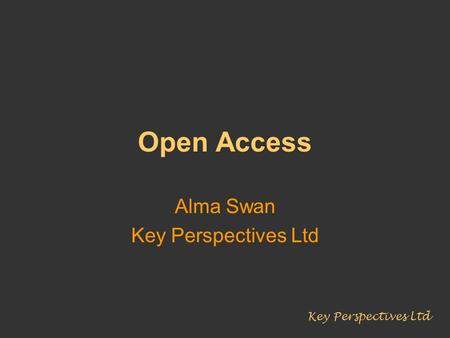 Alma Swan Key Perspectives Ltd