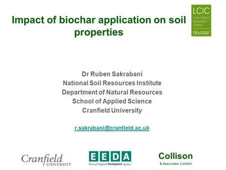 Impact of biochar application on soil properties