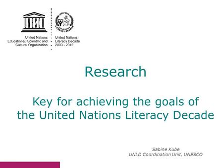 Research Key for achieving the goals of