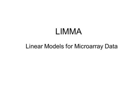Linear Models for Microarray Data