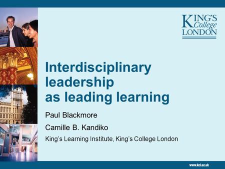 Interdisciplinary leadership as leading learning