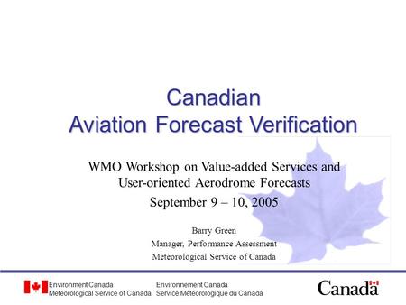 Canadian Aviation Forecast Verification