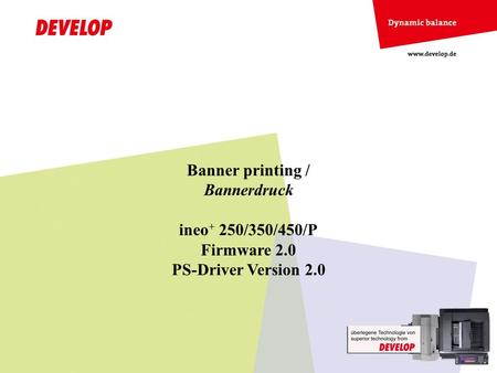 Banner printing / Bannerdruck ineo+ 250/350/450/P Firmware 2.0