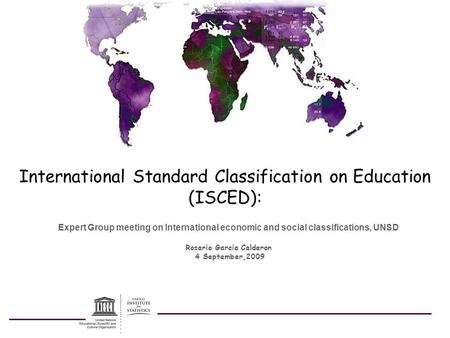 International Standard Classification on Education (ISCED):