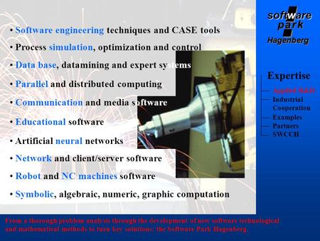 Softare software p a r kp a r k p a r kp a r k Hagenberg Expertise From a thorough problem analysis through the development of new software technological.