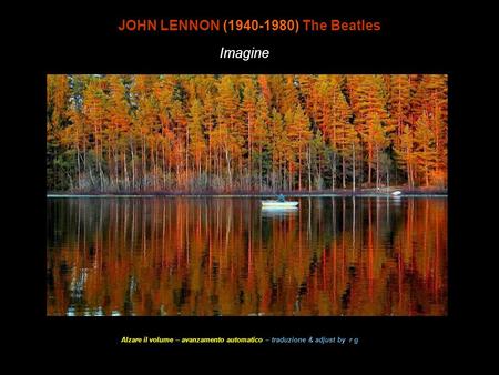 Imagine wave JOHN LENNON (1940-1980) The Beatles Imagine Alzare il volume – avanzamento automatico – traduzione & adjust by r g.
