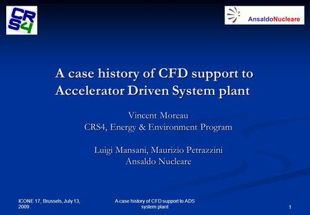 A case history of CFD support to Accelerator Driven System plant