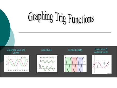 Graphing Sine and Cosine Amplitude Horizontal & Vertical Shifts Period Length.