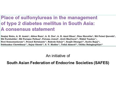 An initiative of South Asian Federation of Endocrine Societies (SAFES)