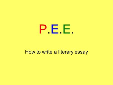 How to write a literary essay