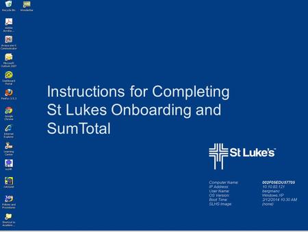 Instructions for Completing St Lukes Onboarding and SumTotal.
