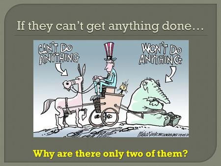 Why are there only two of them?.  I can explain why the U.S. practices a two- party system as opposed to a multi-party or single-party system.  I can.
