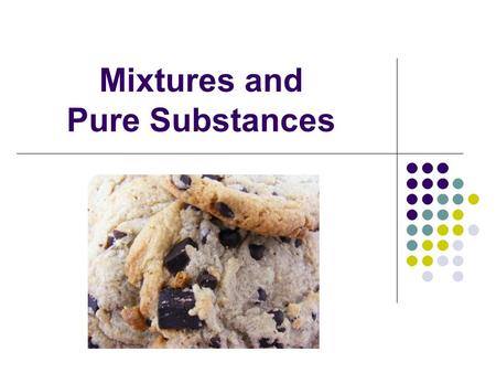 Mixtures and Pure Substances. Matter is any material that takes up space and has mass.