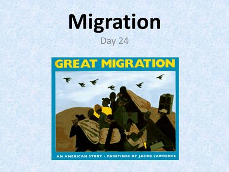 Migration Day 24. Migration Migration occurs when a group of people move from one region or country to another. Migration occurs for a number of reasons.
