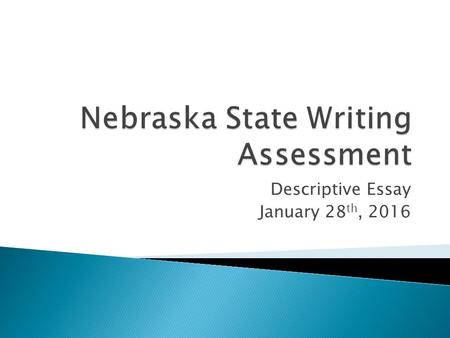 Descriptive Essay January 28 th, 2016.  Write in your  planner!  January 28 th.