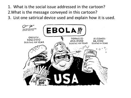 1. What is the social issue addressed in the cartoon. 2