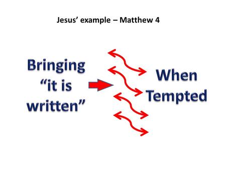 Jesus’ example – Matthew 4. Importance of the Word - Satan Knows (Psm. 119:11, Mk. 4:4, 15)