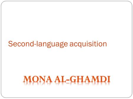 Second-language acquisition. Acquisition is the subconscious assimilation of the language without any awareness of knowing rules. Learning is a conscious.