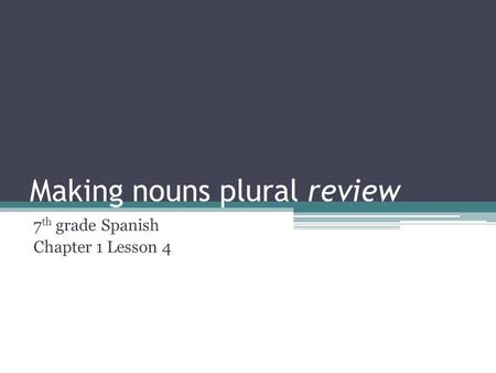Making nouns plural review