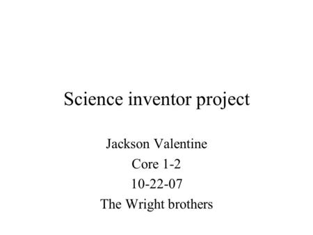 Science inventor project