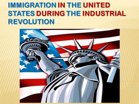 IMMIGRATION IN THE UNITED STATES DURING THE INDUSTRIAL REVOLUTION.