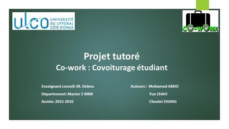 Projet tutoré Co-work : Covoiturage étudiant