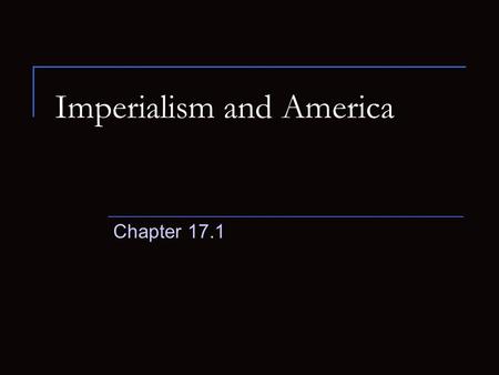 Imperialism and America Chapter 17.1. Isolationism A policy of limiting involvement in international affairs.