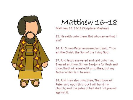 Matthew Matthew 16: (Scripture Mastery)