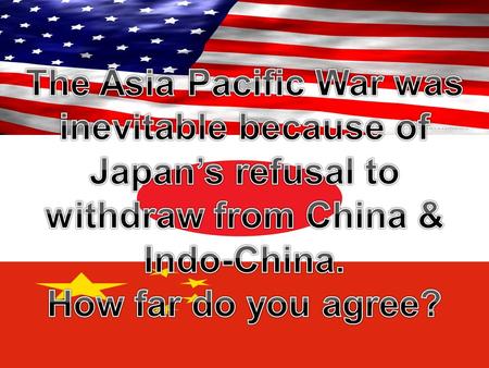 Threats to peace in Asia Pacific Region  Rise of Facist Japan  Failure to Re-establish peace after WWl  Japan’s foreign policy aims between 1931-1941.