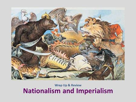 Nationalism and Imperialism Wrap Up & Review. DEFINE. A feeling of loyalty for one’s own land and people; the belief that one’s nation is superior to.