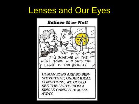 Lenses and Our Eyes.