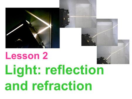 Light: reflection and refraction Lesson 2. Law of reflection Angle of reflection Angle of incidence The angle of incidence = the angle of reflection.
