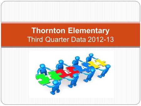Thornton Elementary Third Quarter Data 2012-13. 3 rd Grade ELA Which standard did the students perform the best on in reading? Which standard did students.
