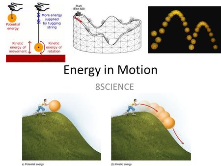 Energy in Motion 8SCIENCE. How is energy related to motion? Energy of matter in motion is called kinetic energy – Energy is the ability to cause a change.