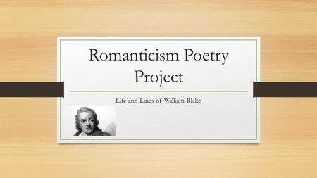Romanticism Poetry Project