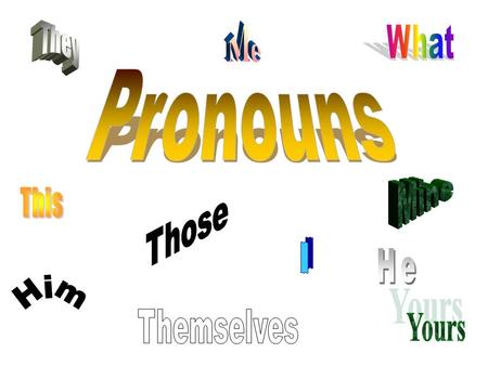 Pronouns replace nouns Pronouns come in many different varieties.